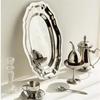 Vintage Mirror Face Cake Tray Stainless Steel Mirror Face Embossed Dessert Plate Irregular Shape Wavy Edge Decorative Tray