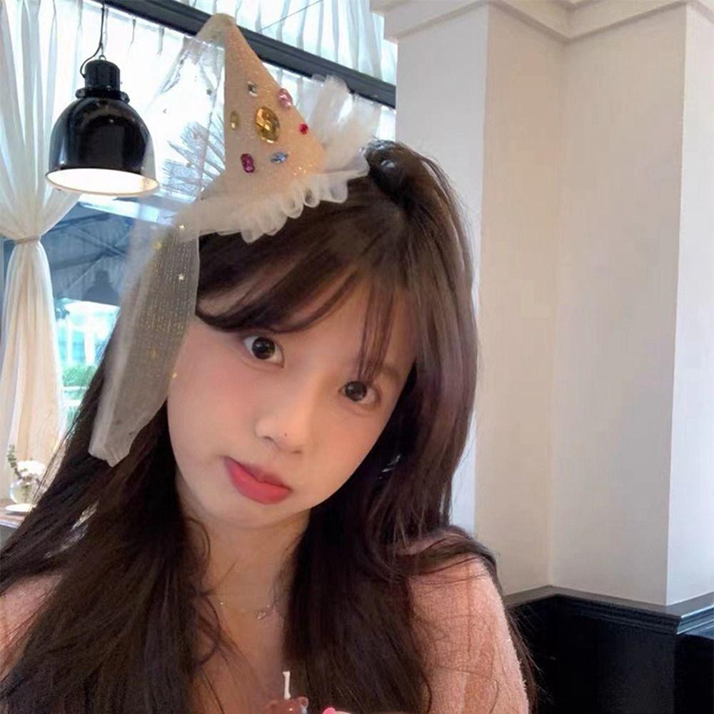 Birthday Cap Birthday Hat Hairpin Mesh Hair Clip Birthday Crown Lovely   Birthday Decoration