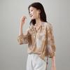 SOFSIL Women's Printed Mulberry Silk V-Neck Blouse