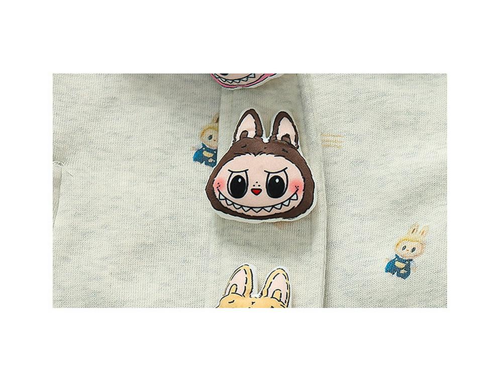 Girls' Korean-Style Cartoon Jacket Set: Trendy Long-Sleeve Sportswear with Bow for Spring & Autumn