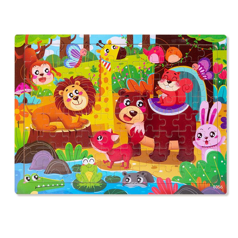 Wooden puzzle children animal cartoon fairy tale plane puzzle baby early education puzzle building block toy