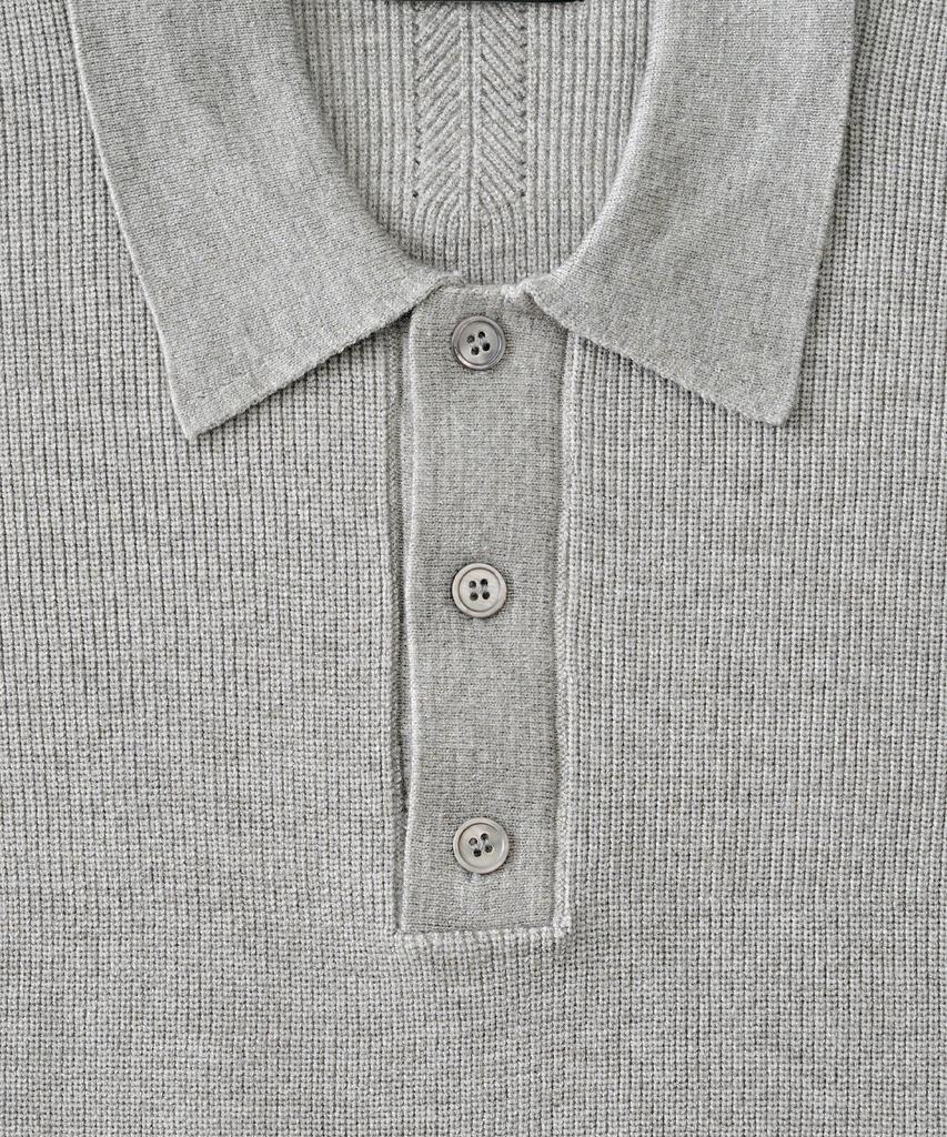 ANALOG MOOD Hachi Button-Up Collar Knit (Gray)
