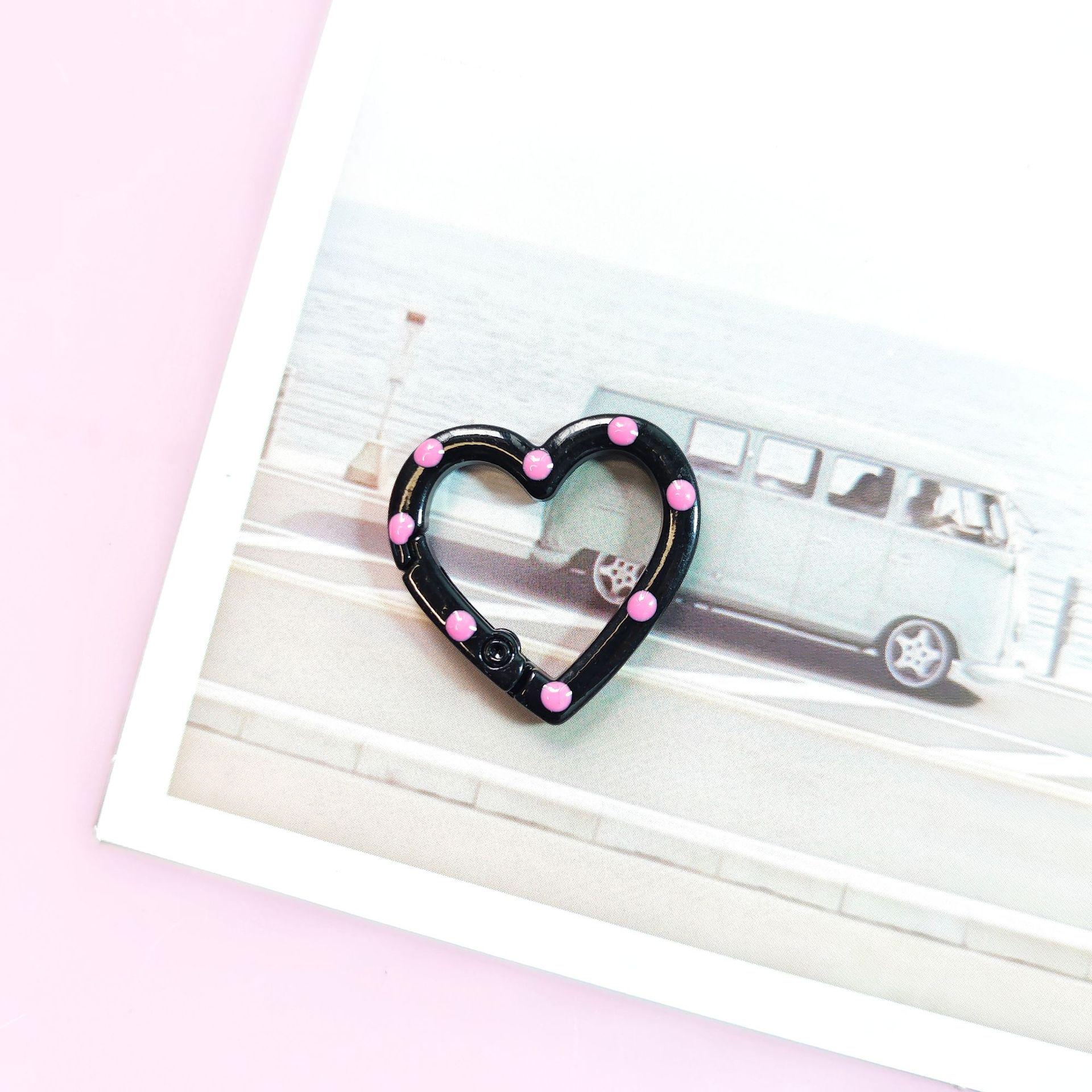 Candy Color Heart-Shaped Spring Clasp Keychain Jewelry Accessory