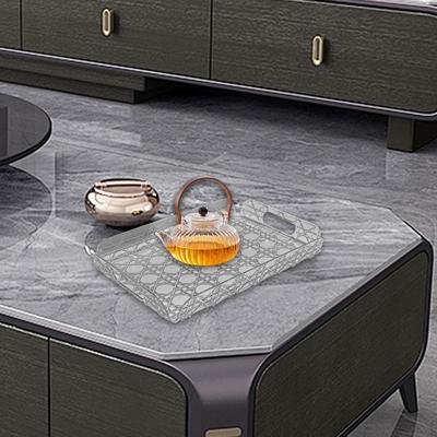 Rectangle Serving Tray Decorative Display Clear Tea Water Plate Rectangular Art for Kitchen