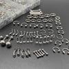 10Pcs Stainless Steel Perforated Jewelry: Nose Ring, Lip Stud, Tongue Stud, Belly Button Ring