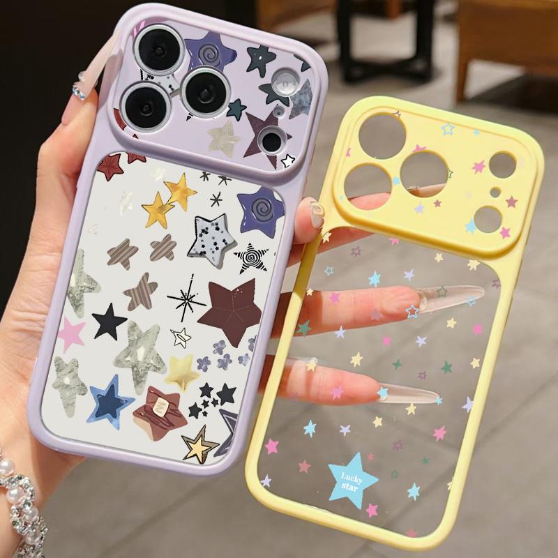Creative Starry Stars Print Case For iPhone 17 Pro Max Hybrid TPU+PC Clear Back Hard Cover For iPhone 16 15 14 13 Pro Max
