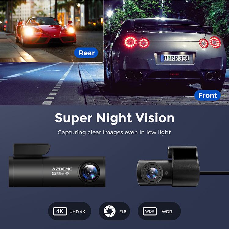 AZDMOE M300S Dash Cam: HD Night Vision, Voice Control, Wireless Install, Mobile App