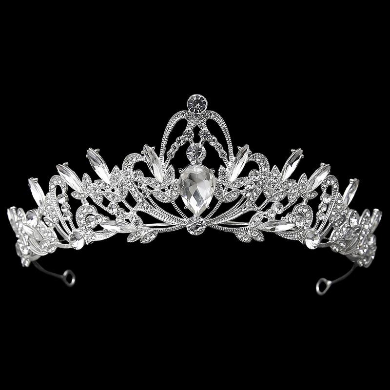 New Bridal Tiara Crown Luxury Wedding Jewelry Rhinestone Headband Princess Birthday Alloy Crown