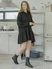 Avang Hooded Frill Mini Dress - Black