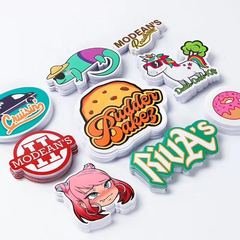 Custom Transparent Cartoon Crystal Stickers with Gold or Silver Foil Hot Stamping, Small Order Available