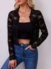 New Elegant Women's Long Sleeved See Through Lace Jacket Cardigan Top