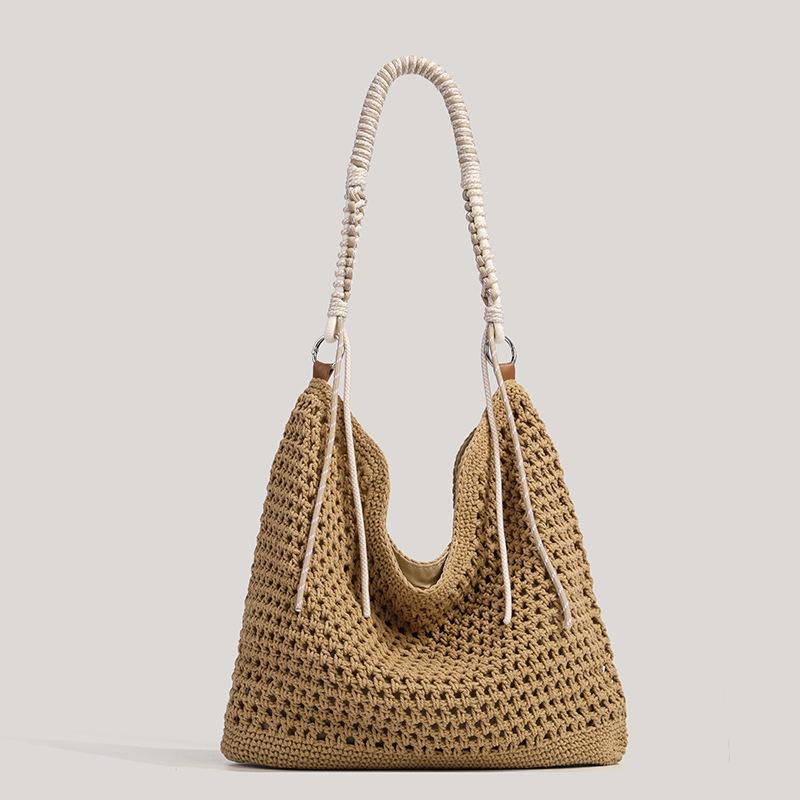 A Niche Yet Versatile Single-shoulder Bag for Beach Vacation, A Beach Bag Style. коричневый