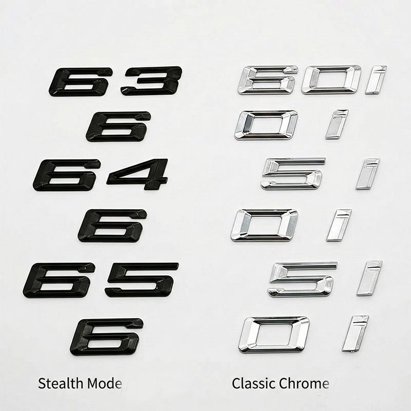 3D Hochglanz Schwarz Chrom 630i 640i 650i Heckklappen Emblem Buchstaben Abzeichen Aufkleber für BMW 6er Reihe E63 F06 F12 Auto Styling Zubehör