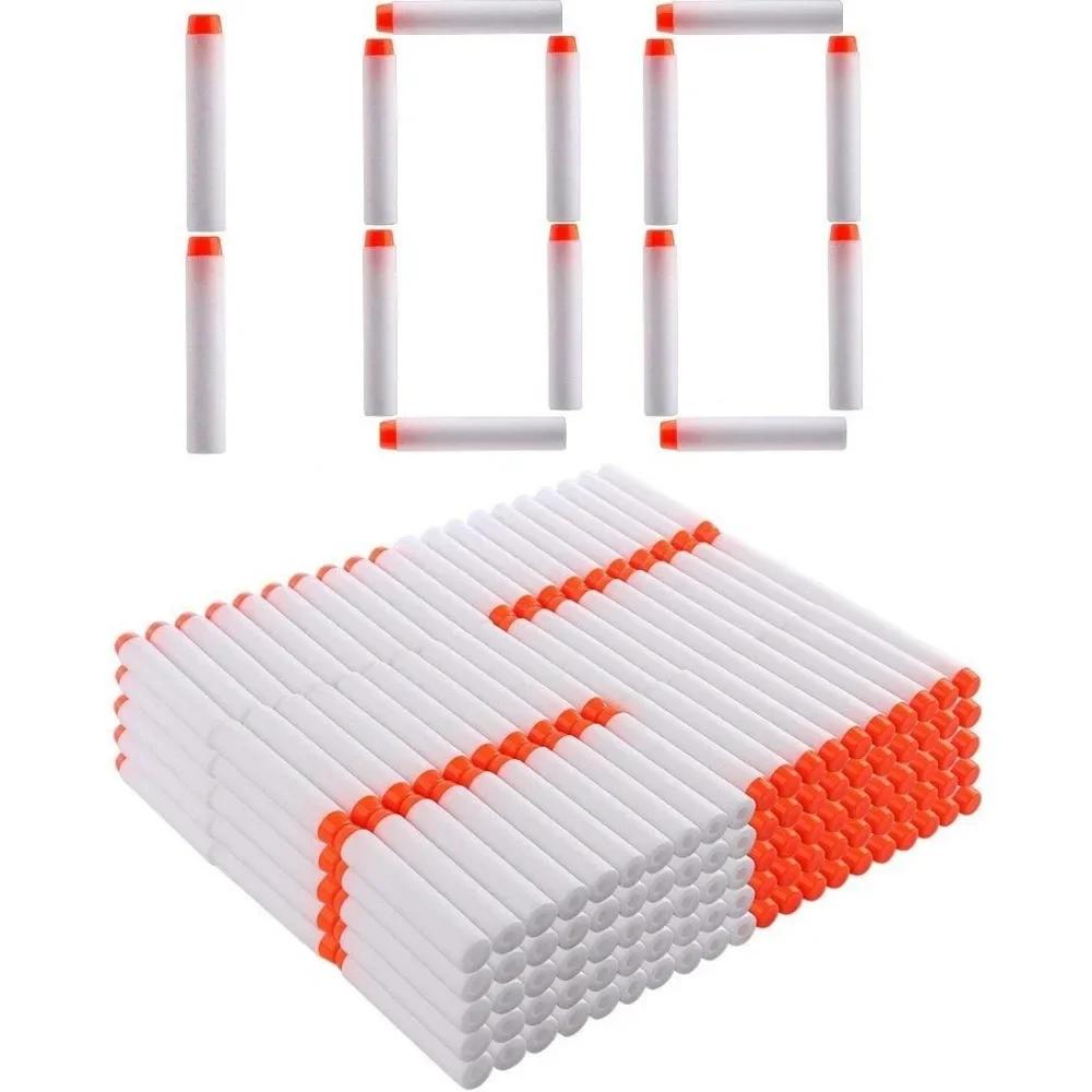 

100/500pcs for Nerf Bullets EVA 7.2cm White Luminous Soft Bullet Hollow Hole Head for Nerf Toy Gun Accessories for Nerf Blasters