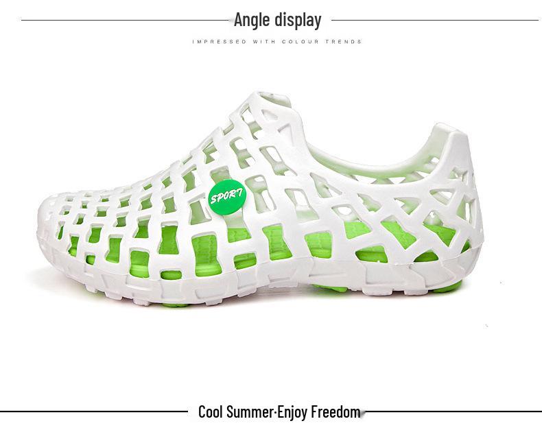 2024 Summer Breathable Hollow Clog Sandals for Couples - Slip-on Beach Style