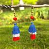 Eye-catching Fringe Jewelry Earrings Multi-layered Creative Red White and Blue