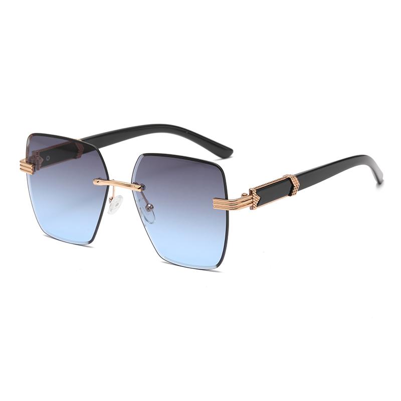 New Frameless Trimmed Sun Glasses Fashion Trend Personality Large Frame Instagram Style Sunglasses Feminino