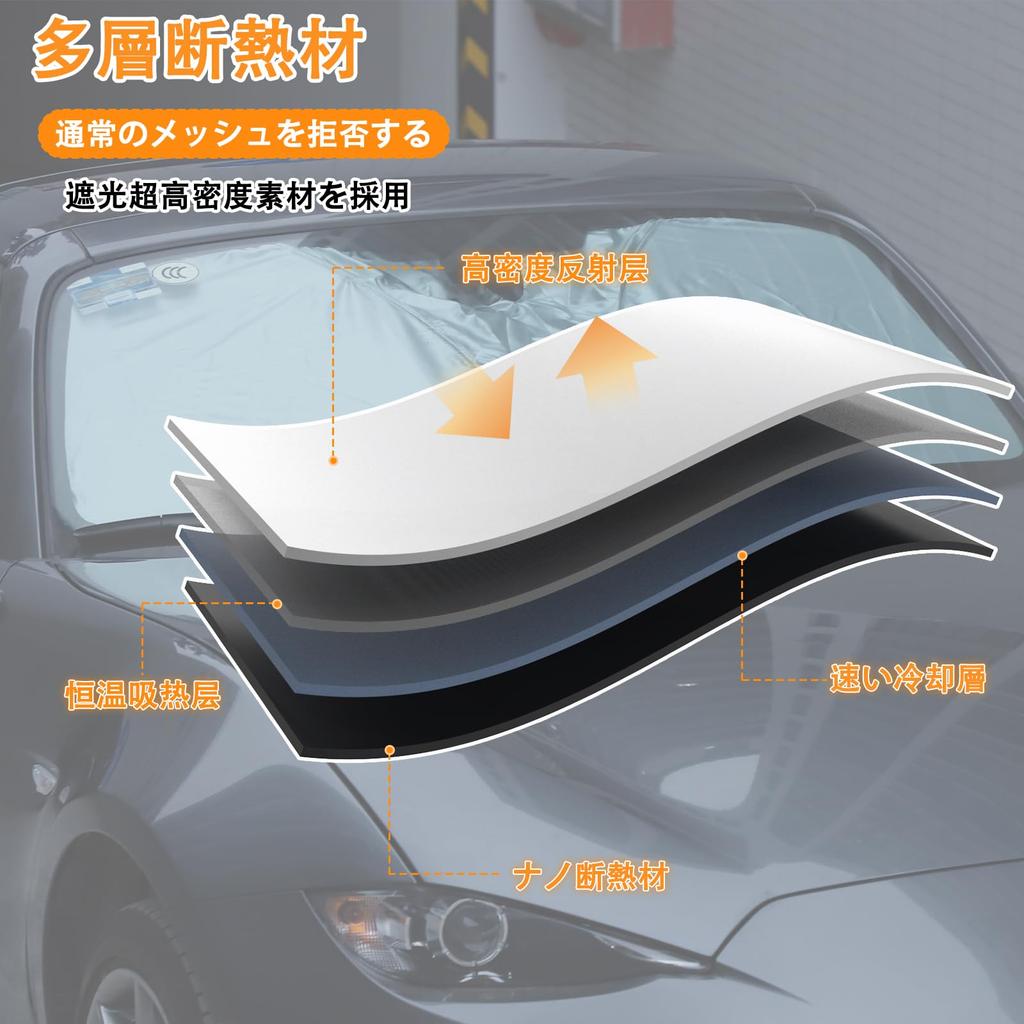 Hcilloend Sunshade for New Mazda Roadster RF ND Series Windshield Blackout Front Car Front UV Sun Includes Storage Easy Car Interior Protection for
