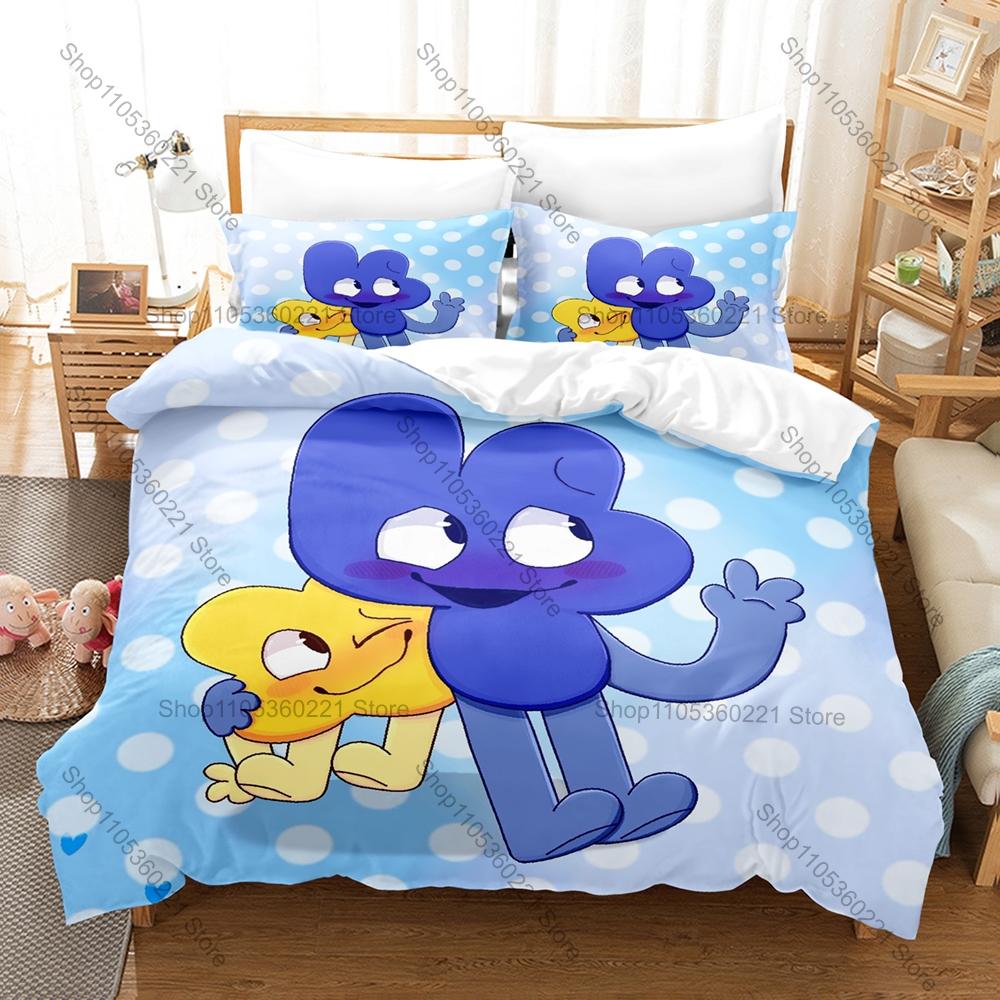 Jacknjellify BFDI Bedding Set 3Pcs Duvet Cover Pillowcase Twin Full Queen King Size Soft Anime Bed Set Battle for Dream Island