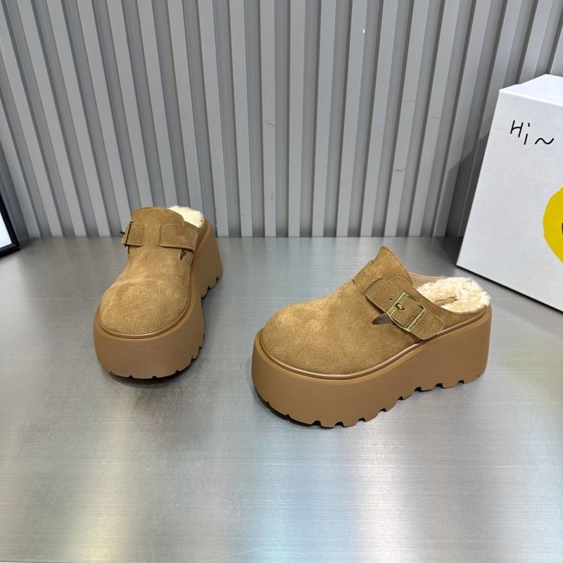 Małe buty Boken damskie buty matowa skóra pół kapcia 2024 torba głowa polarowe kapcie Muller super miękkie puszyste buty