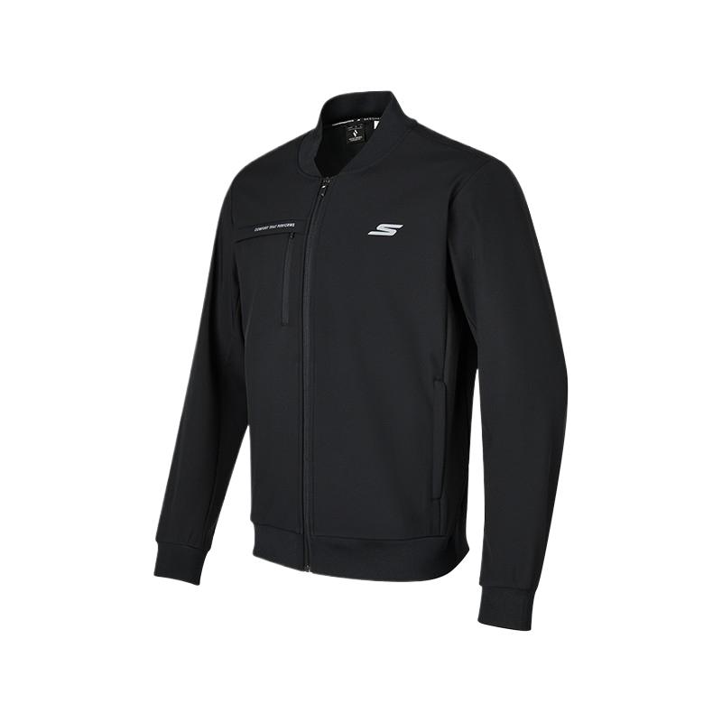 Skechers Basic Sports Series Skin-Friendly Comfortable Versatile Breathable Jacket Men Jackets Carbon-Black P423M113-0018 M