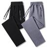 Men's Pure Cotton Lightweight Straight-Leg Sweatpants - Solid Color, Loose Fit for Summer and Spring.