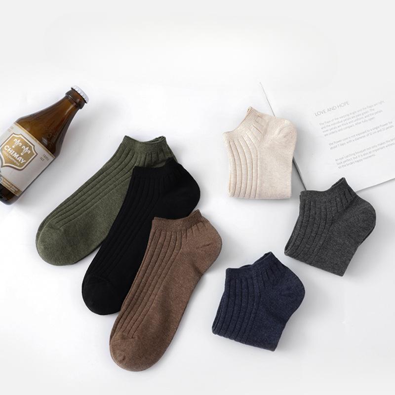 Men's Pure Cotton Socks, All-cotton Boat Socks, Summer Thin Shallow Socks, Short-stemmed Combed Cotton Casual Anti-odor Men's Socks