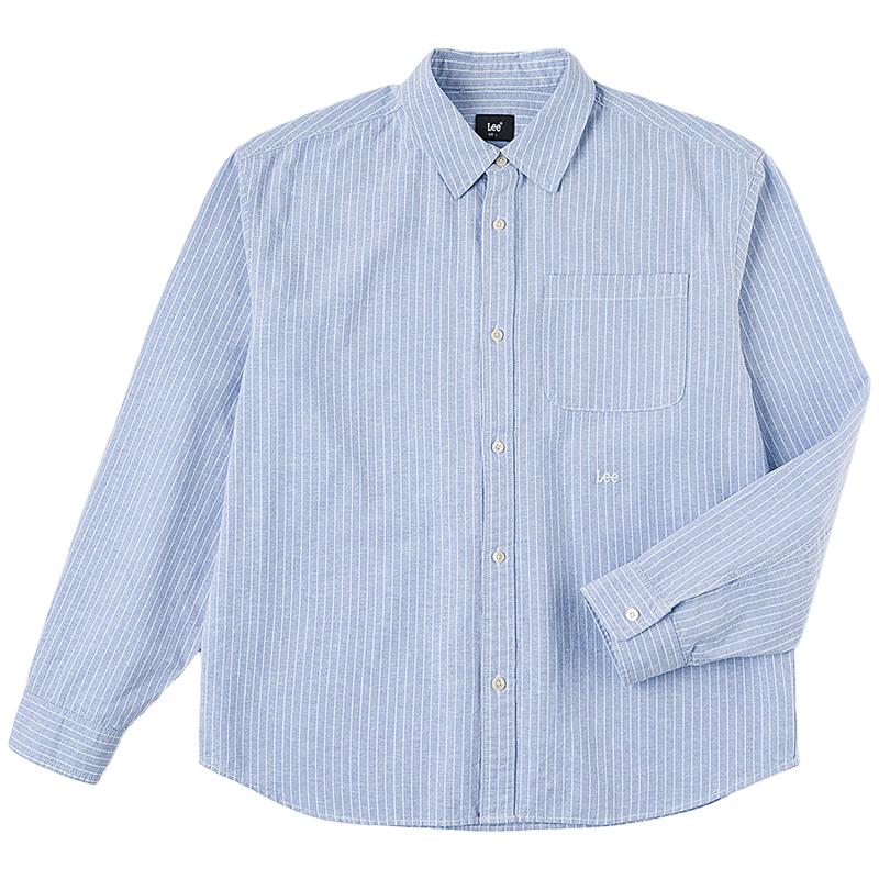 Lee Men s Striped Long-Sleeve Shirt with Embroidered Logo S
