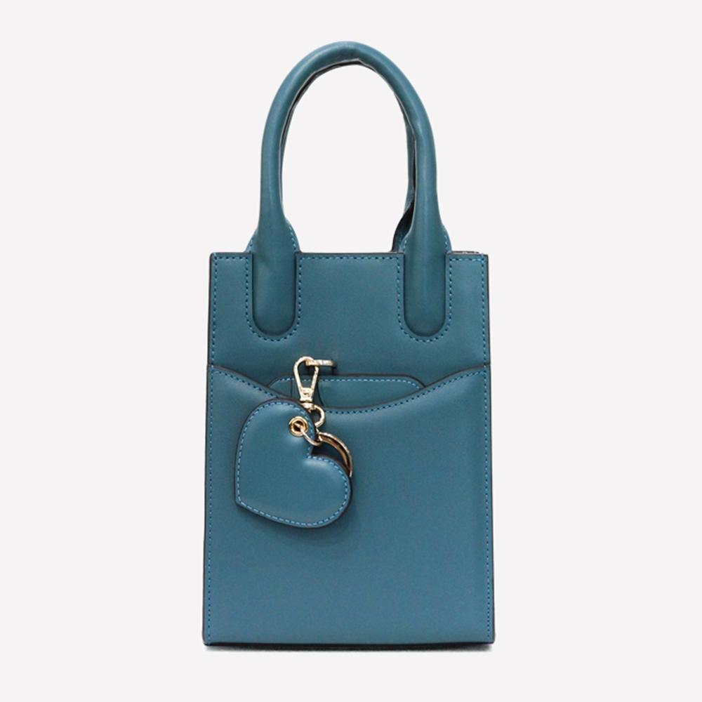 Matt [Refurbished] Wave Cowhide Mini Tote Bag Turquoise Blue