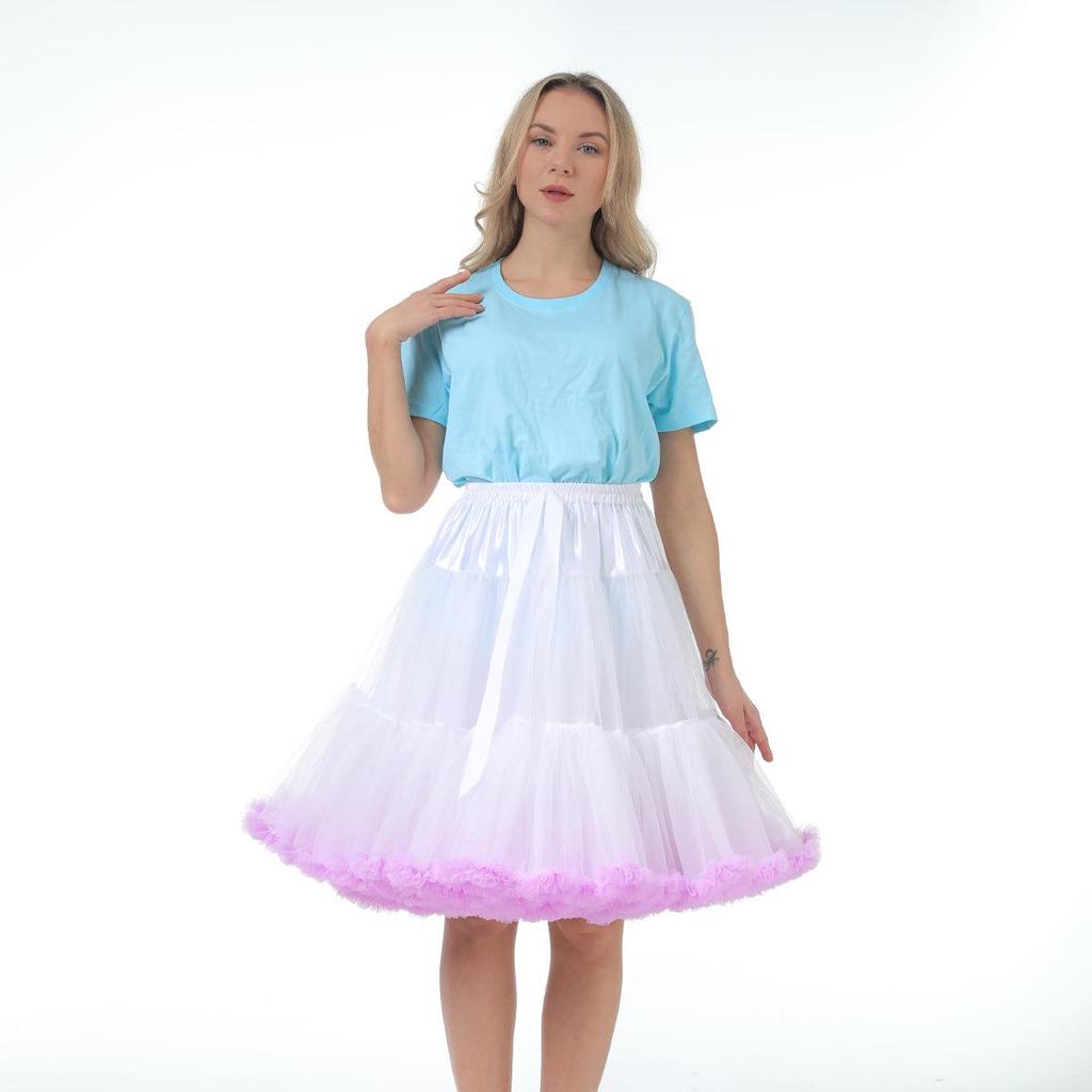 Adult Lolita Super Puffy Hexagonal Mesh Skirt Petticoat for Cosplay Dance