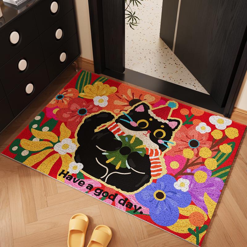 Apple Cartoon Anti-Slip Stain-Resistant Door Mat – Easy to Clean & Wear-Resistant 40*60cm (wire loop)