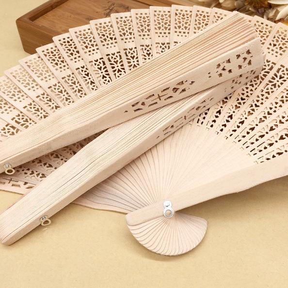 8-inch Scented Sandalwood Folding Fan with Chinese Character Design