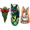 3pcs Temporary Tattoo Rabbit Colorful Realism Jellyfish Panther Waterproof Long-lasting Body Stickers Fox For Men Shoulders