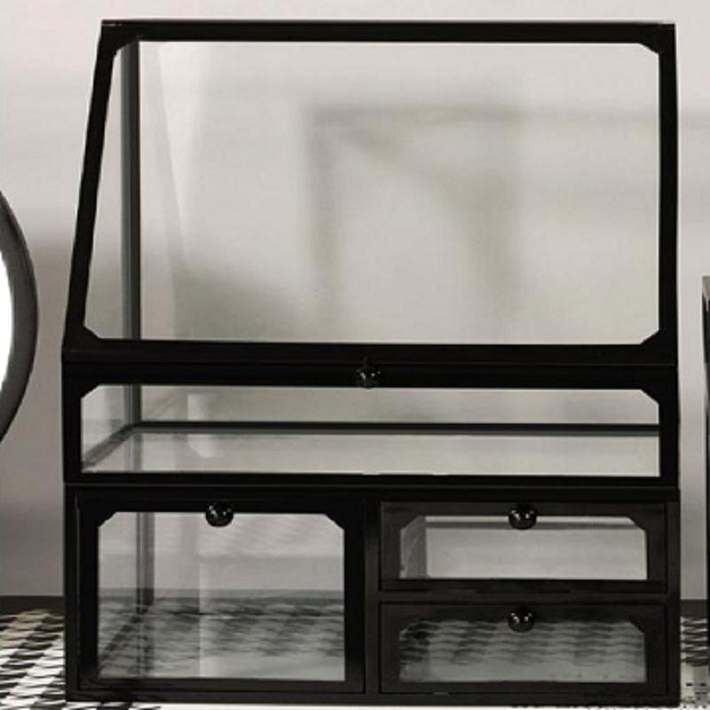 Luxury Glass Cosmetic Organizer - Dustproof Storage for Skincare, Lipsticks, and Masks