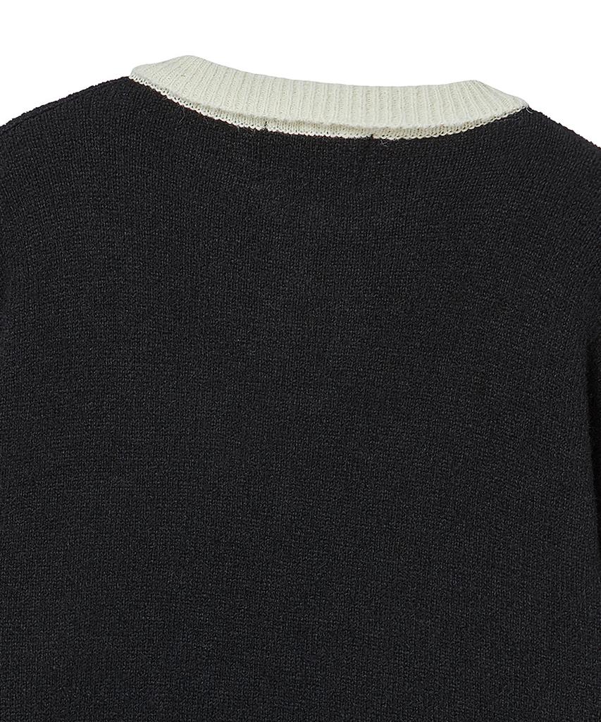 BEYOND CLOSET [Collection Line] Fuzzy Archive Rugby Knit Black