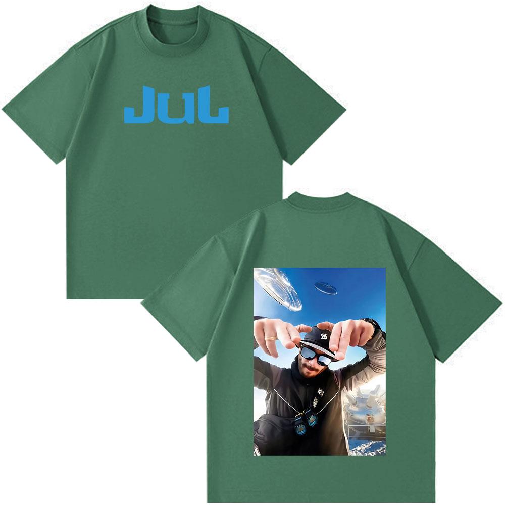 Rapper Jul Fashion Print Tshirt Unisex Unisex Hip Hop Fashion Tshirt Cotton Vintage Shortsleeved Oversized Tshirts Streetwear