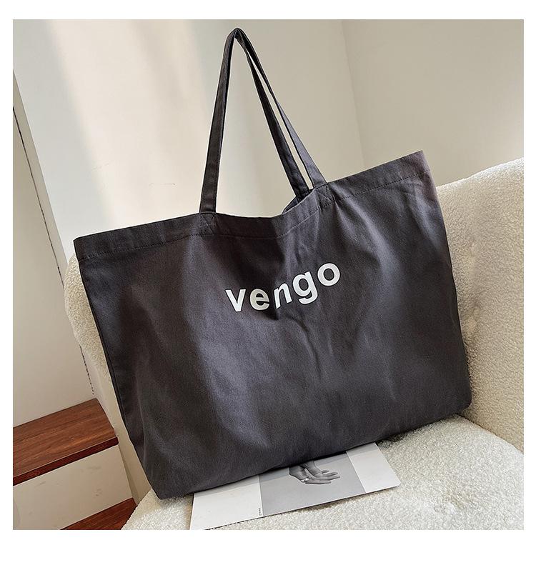 

Полотняна сумка Version Lazy Wind Жіноча сумка великої місткості Студентська сумка для студентів Сумка через плече Сумка для покупок сірий колір