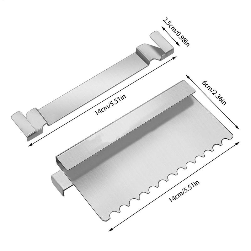 Grease Gate Stainless Steel 2X Drain Blocker For Griddle Rear Grease Blocker Griddle Accessories Barbecue Tool Kitchen Cookware