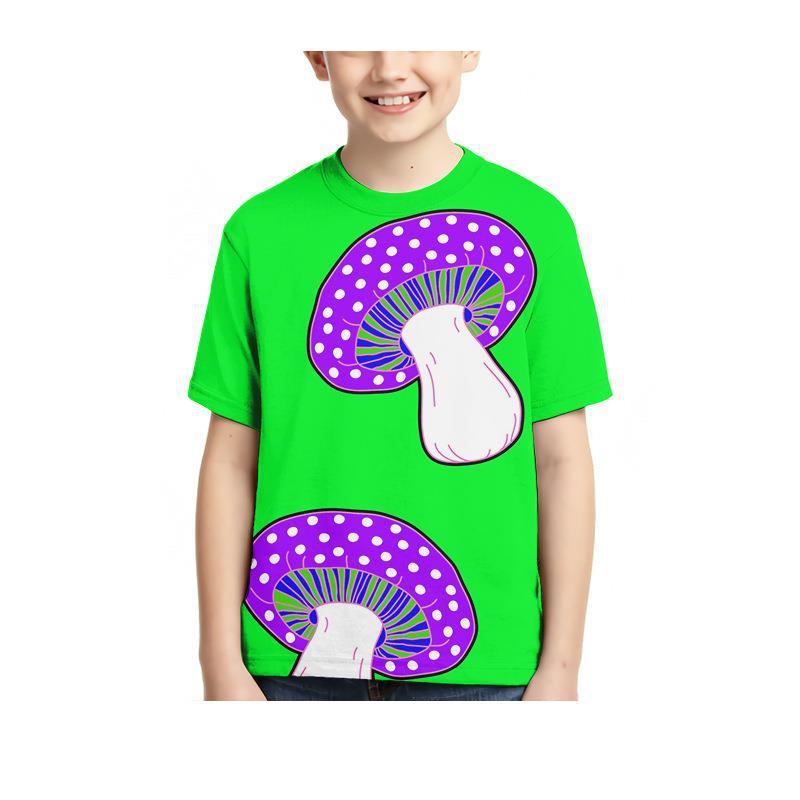 Summer Round Neck 3D Fruit Printed Top Fashionable Casual Short Sleeved Children's Boy T-shirts