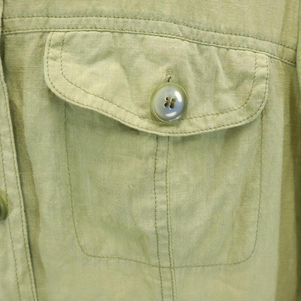 MAX MARA Linen 100% Long sleeve Shirt dress 40 khaki Women Used