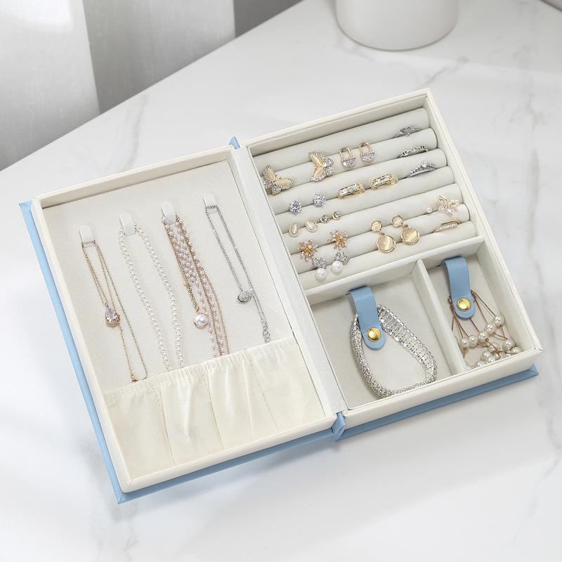 Jewelry Book Retro Earrings Stud Earrings Storage Household Creative Large Capacity Ring Necklace Jewelry Box Book