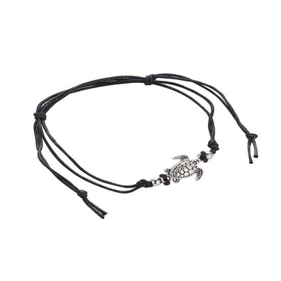 Vintage Turtle Charm Handmade Woven Ankle Bracelet Anklet Women Beach Jewelry
