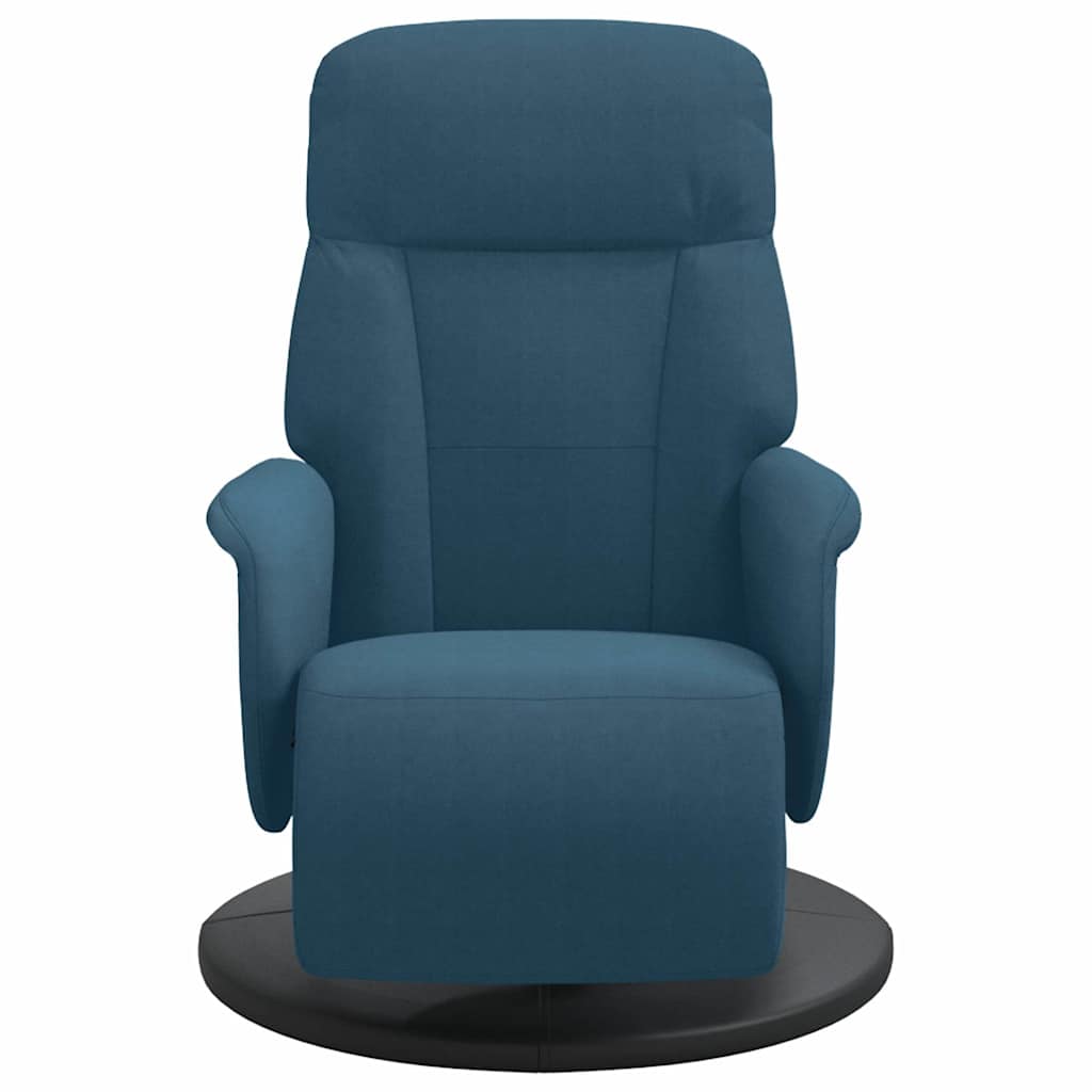 Recliner with Footrest Blue Velvet