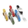 Ensemble de couverts pliants multifonctionnels d'extérieur 6 pièces: Couteau, Fourchette, Cuillère - Détachable & Portable Cadeau