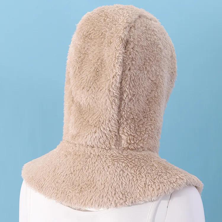 WTEMPO Autumn Winter Women's Windproof Cold-proof Warm Plush Hats Buttons Shawls Neck/Ear Protection Outdoor Cycling Skiing Faux Fur Hats