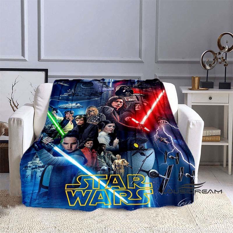 This Star Wars Cartoon Print Blanket Is Suitable for Use On Sofas, Beds, Travel, Camping, and Also Makes A Great Gift.