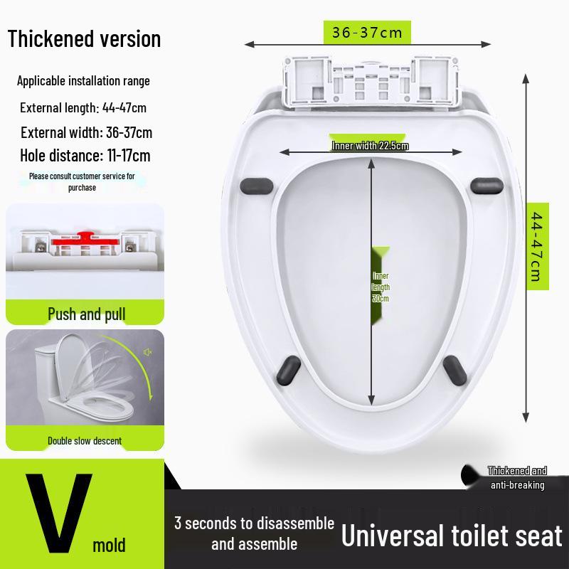 Universal Thickened Toilet Seat Cover - UVO Type Replacement