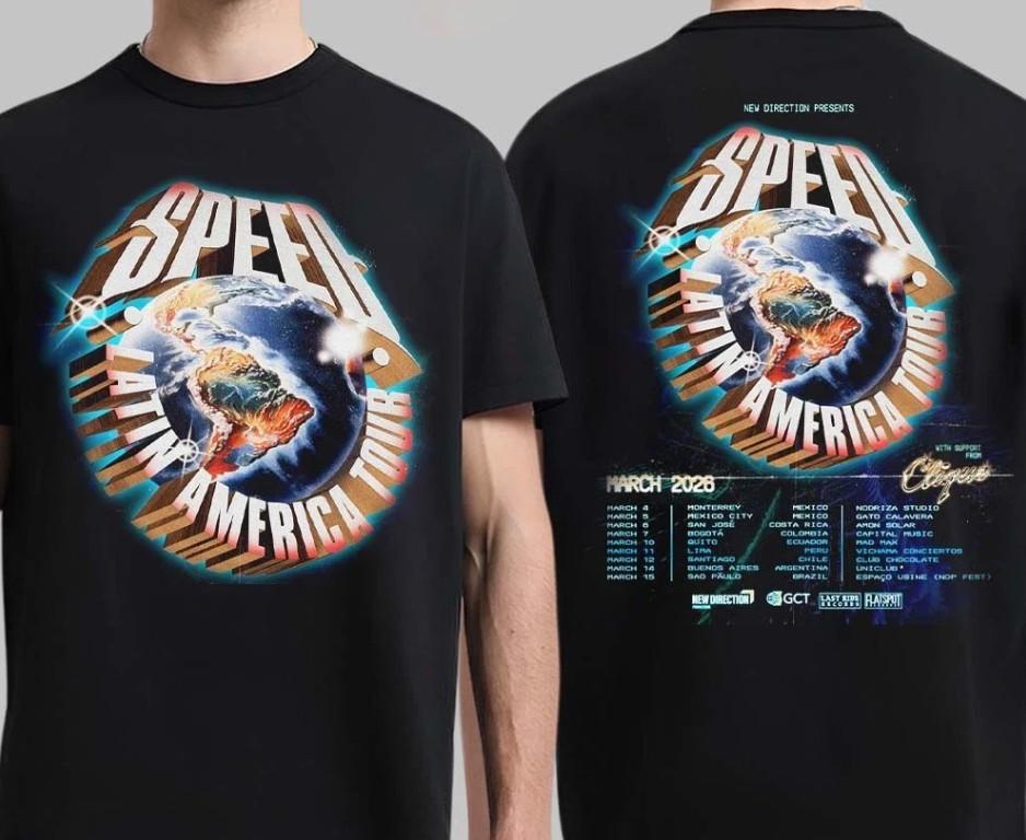 Speed Latin America Tour 2026 Schedule City Dates Two Sided T-Shit shirt XL