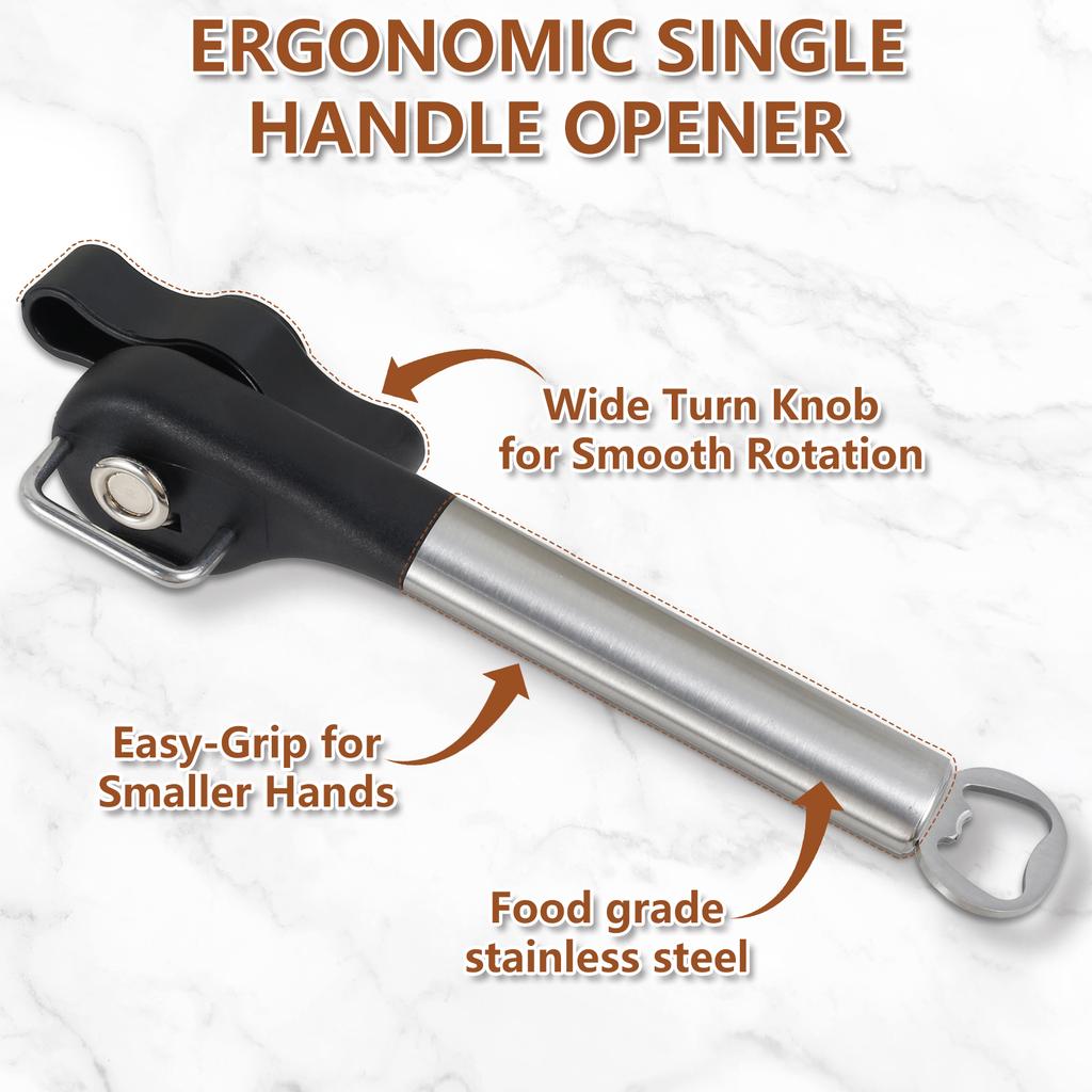 2Pcs Manual Can Opener Smooth Edge Safe Cut Can Opener Stainless Steel Side Cut Multipurpose Bottle Opener Home Kitchen Tool