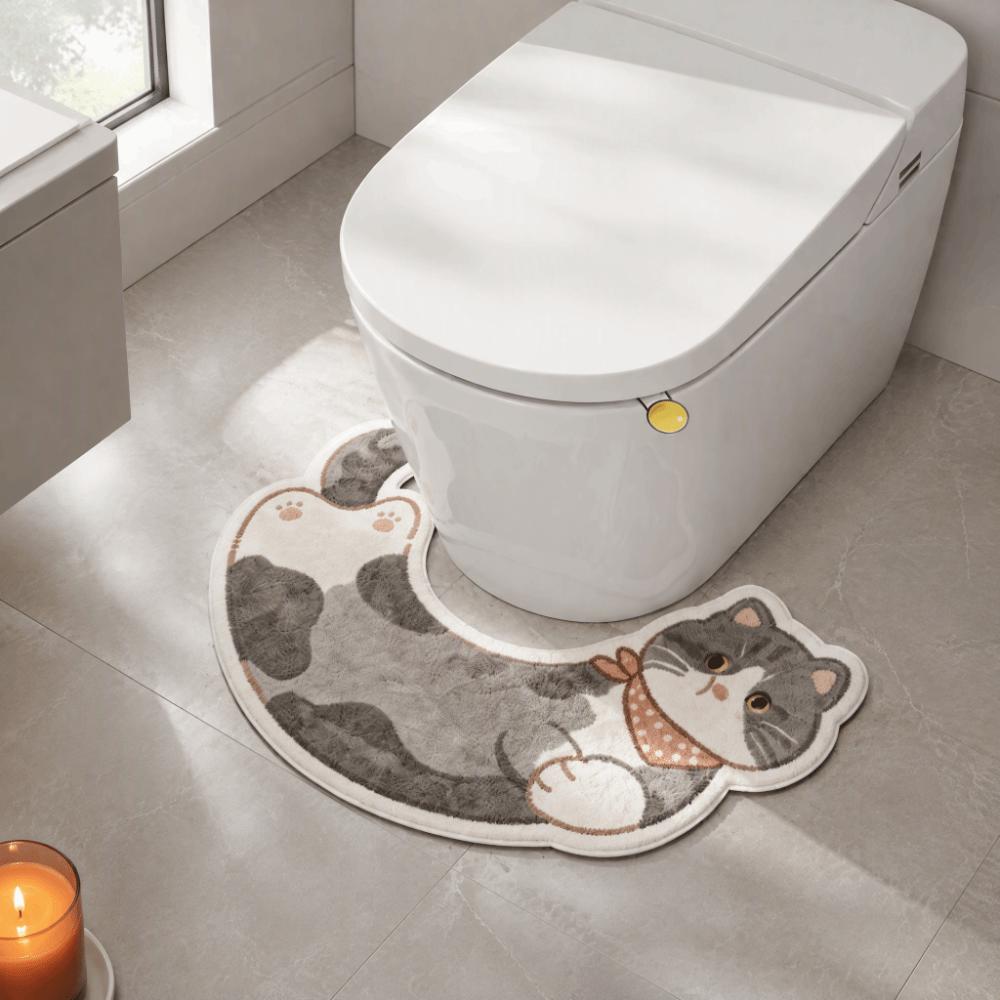 Soft U-Shaped Bath Mat Cozy Bathroom Rug Practical Toilet Foot Mat  Guest Room